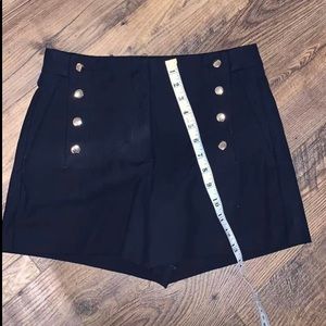 Ann Taylor Navy Sailor Shorts Gold Buttons